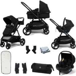 Puggle Memphis 2in1 I-Size Travel System – Midnight Black