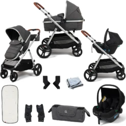 Puggle Memphis 2in1 I-Size Travel System – Platinum Grey