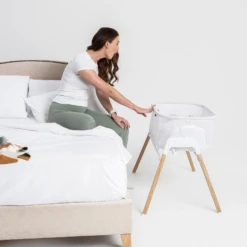 Nested 3-in-1 Glide & Go Crib - White / Grey