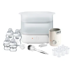 Tommee Tippee 14pc Electric Steam Steriliser Set With Baby Bottles & Warmer - White