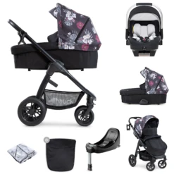 Hauck Saturn R (iPro) I-Size 3-in-1 Travel System With ISOFIX Base - Wild Bloom
