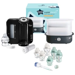 Tommee Tippee 11pc Perfect Prep Machine Ultimate Bottle Feeding Bundle - Black / Green