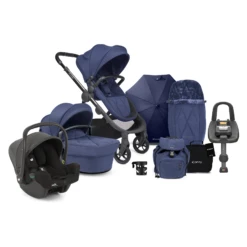 ICandy Orange 3 Complete 16 Piece Travel System Bundle With I-Snug 2 Car Seat & ISOFIX Base - Royal Blue