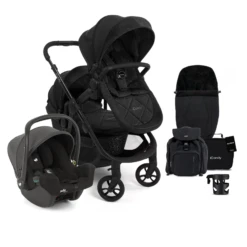 ICandy Orange 3 Double With I-Snug 2 Car Seat Complete 20 Piece Travel System Summer Bundle - Black Crush