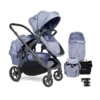 ICandy Orange 3 Double Pushchair & Carrycot Complete 19 Piece Bundle - Mist Blue Marl Phantom -Best Baby Sale Store HeroDoubleLBlue