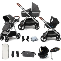 Puggle Memphis 2-in-1 I-Size Travel System With ISOFIX Base – Platinum Grey