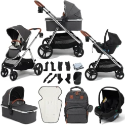 Puggle Memphis 3-in-1 I-Size Travel System - Platinum Grey