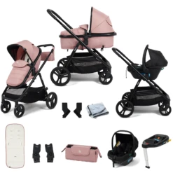 Puggle Memphis 2-in-1 I-Size Travel System With ISOFIX Base - Vintage Pink