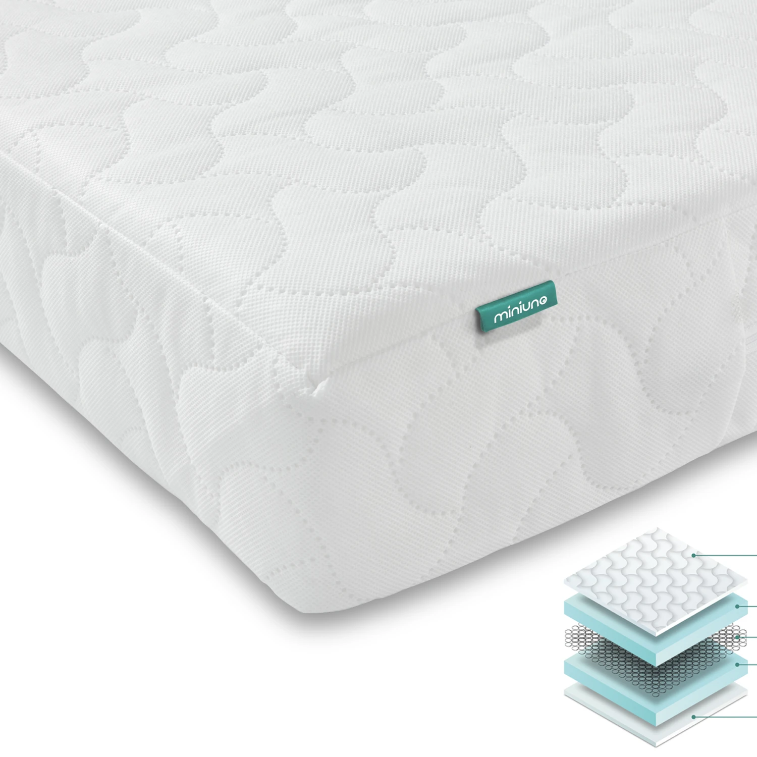 Puggle Henbury Cot Bed With Essential Spring Mattress - Classic Grey 4 Puggle Henbury Cot Bed With Essential Spring Mattress - Classic Grey - Image 2