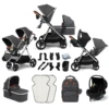Puggle Memphis 3-in-1 Duo I-Size Double Travel System - Platinum Grey -Best Baby Sale Store Herocarrycot Grey