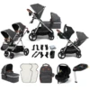 Puggle Memphis 3-in-1 Duo I-Size Double Travel System With ISOFIX Base - Platinum Grey 1 Puggle Memphis 3-in-1 Duo I-Size Double Travel System With ISOFIX Base - Platinum Grey -Best Baby Sale Store HerocarrycotBase Grey