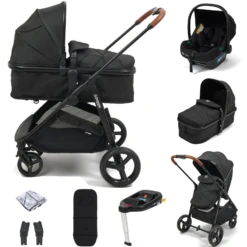 Puggle Monaco XT 2in1 I-Size Travel System With ISOFIX Base - Storm Black