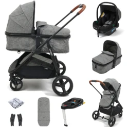 Puggle Monaco XT 2in1 I-Size Travel System With ISOFIX Base - Graphite Grey