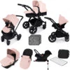 Ickle Bubba Stomp V3 Black All In One Travel System & Isofix Base - Pink/Black -Best Baby Sale Store IB Stomp V3 Black Chassis Pink Travel System