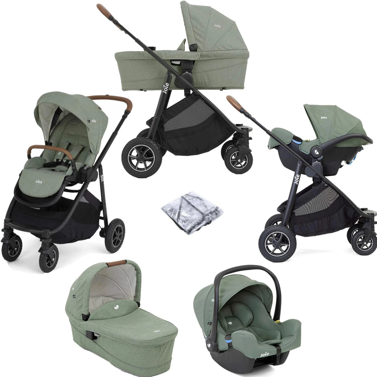 Joie Versatrax (i-Snug 2) Travel System With Ramble XL Carrycot - Laurel Green 3 Joie Versatrax (i-Snug 2) Travel System With Ramble XL Carrycot - Laurel Green