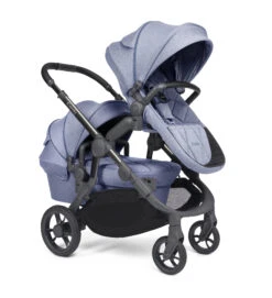 ICandy Orange 3 Double Pushchair & Carrycot Complete 19 Piece Bundle - Mist Blue Marl Phantom -Best Baby Sale Store LBlue
