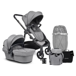 ICandy Orange 3 Carrycot & Pushchair Complete Bundle - Light Slate Marl Phantom