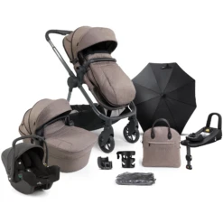 ICandy Lime Lifestyle (i-Snug2) Travel System Summer Bundle With ISOFIX Base - Taupe