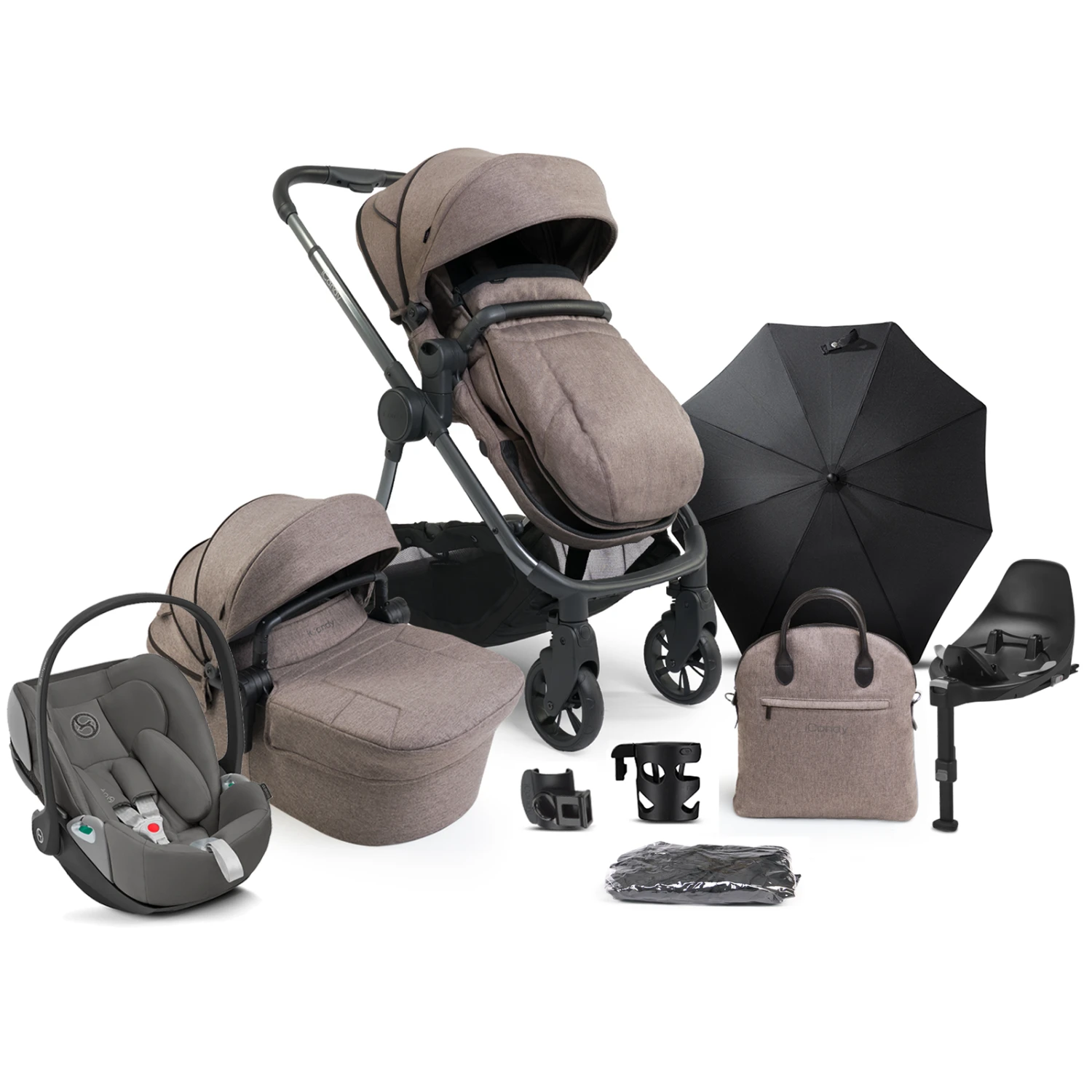 ICandy Lime Lifestyle (Cloud Z2) Travel System Summer Bundle With ISOFIX Base - Taupe 3 ICandy Lime Lifestyle (Cloud Z2) Travel System Summer Bundle With ISOFIX Base - Taupe
