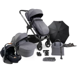 ICandy Lime Lifestyle (i-Level) Travel System Summer Bundle With LX 2 ISOFIX - Charcoal