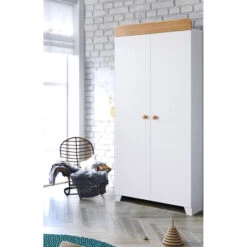 Little Acorns Classic Milano Wardrobe - White & Oak