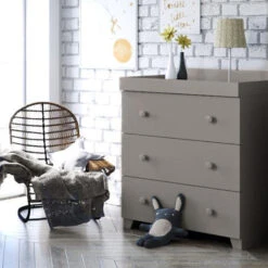 Little Acorns Classic Milano Dresser & Changing Table - Light Grey