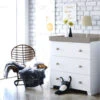Little Acorns Classic Milano Dresser & Changing Table - White & Grey 1 Little Acorns Classic Milano Dresser & Changing Table - White & Grey -Best Baby Sale Store Little Acorns Classic Dresser White Grey