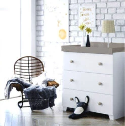 Little Acorns Classic Milano Dresser & Changing Table - White & Grey