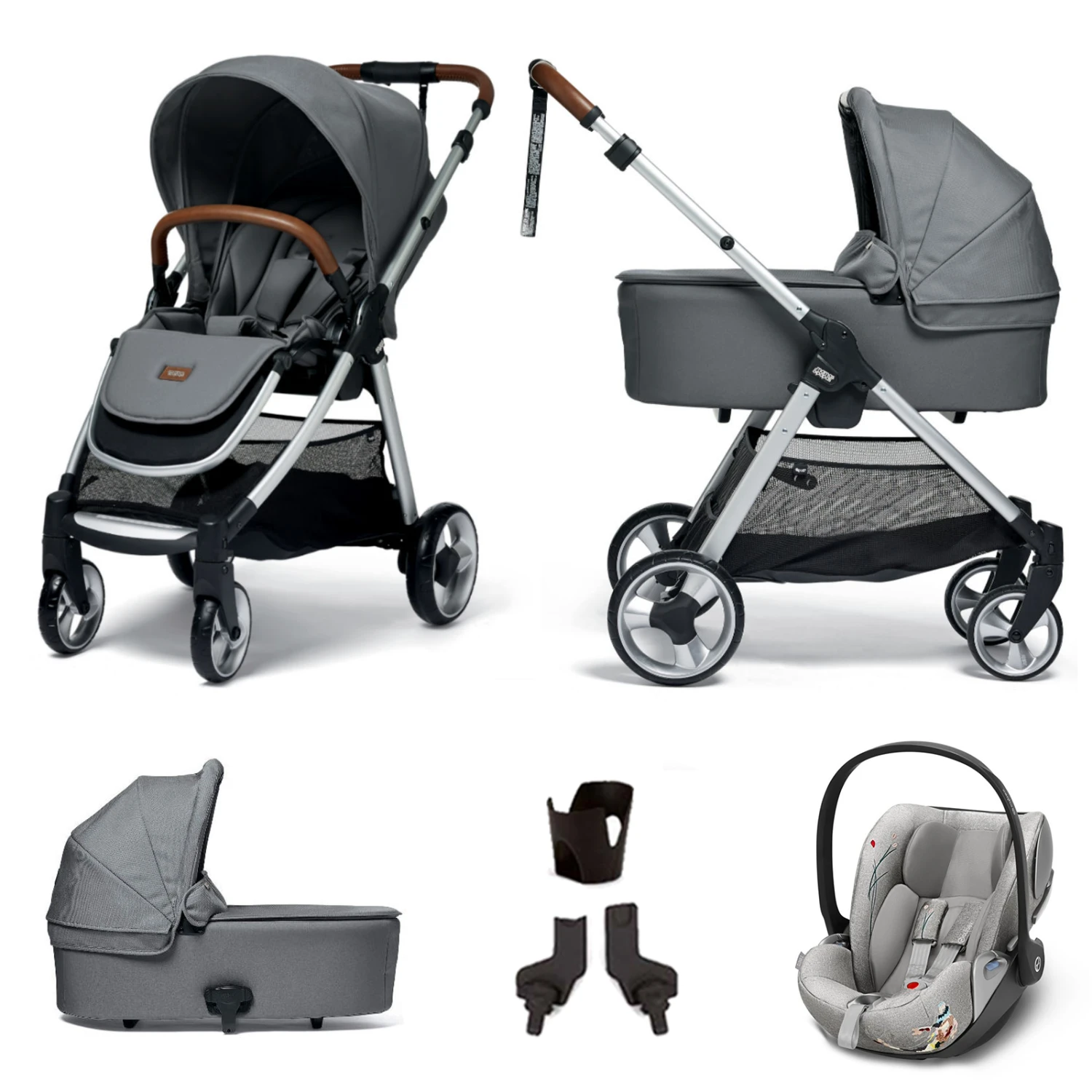 Mamas & Papas Flip XT2 (Cloud Z Car Seat) Travel System With Carrycot - Fossil Grey 3 Mamas & Papas Flip XT2 (Cloud Z Car Seat) Travel System With Carrycot - Fossil Grey
