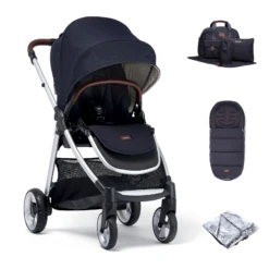Mamas & Papas Flip XT2 Pushchair With Footmuff, Changing Bag & Raincover - Navy