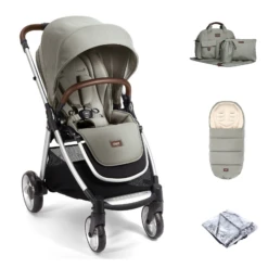 Mamas & Papas Flip XT2 Pushchair With Footmuff, Changing Bag & Raincover - Sage Green