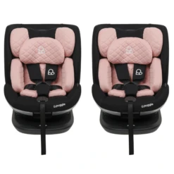 Puggle I-Size Safe Max Luxe Group 0+123 360° Rotate Car Seat (2 Pack) - Blush Pink