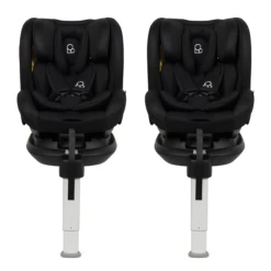 Puggle Safe Fit Luxe 360° Rotate ISOFIX Group 0+123 Car Seat (2 Pack) - Storm Black