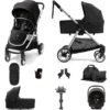 Mamas & Papas Flip XT2 8pc Essentials (i-Size 2 Car Seat) Travel System With Carrycot & ISOFIX Base - Black -Best Baby Sale Store MamasPapasFlipXT2GemmBundlewithBase