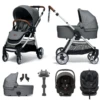 Mamas & Papas Flip XT2 7pc (i-Snug 2 & Lockton 0+123 Car Seat) Travel System With Carrycot & ISOFIX Base - Fossil Grey -Best Baby Sale Store MamasPapasFlipXT2GemmISOFIXCarrycotLockton FossilGrey