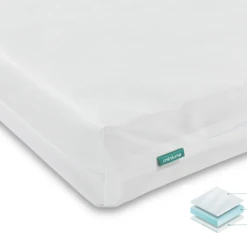 Puggle Prestbury Imperial Luxe Sleigh Cot Bed & Drawer With Mini Uno Eco Fibre Cot Bed Mattress - Grey -Best Baby Sale Store Mattress 17