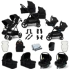 Puggle Memphis 3-in-1 Duo I-Size Double Twin Travel System - Midnight Black -Best Baby Sale Store Maverick 3in1 2cots 2seats 2carrycots