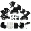 Puggle Memphis 3-in-1 Duo I-Size Double Travel System With ISOFIX Base - Midnight Black -Best Baby Sale Store Maverick 3in1 ISO Travel System Extra Seat