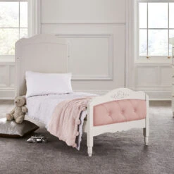 Mee-Go Epernay Cot Bed 5 Piece Nursery Furniture Set Mini Uno Essential Spring Cot Bed Mattress - White 140 X 70cm - Pink -Best Baby Sale Store Mee GoEpernayToddlerBed Pink1 4