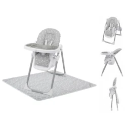 Puggle Yum Yum 6in1 Hi Lo Highchair & Splash Mat - Grey Scattered Stars