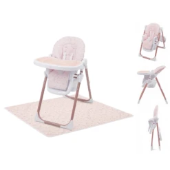 Puggle Yum Yum 6in1 Hi Lo Highchair & Splash Mat - Blush Pink Scattered Stars