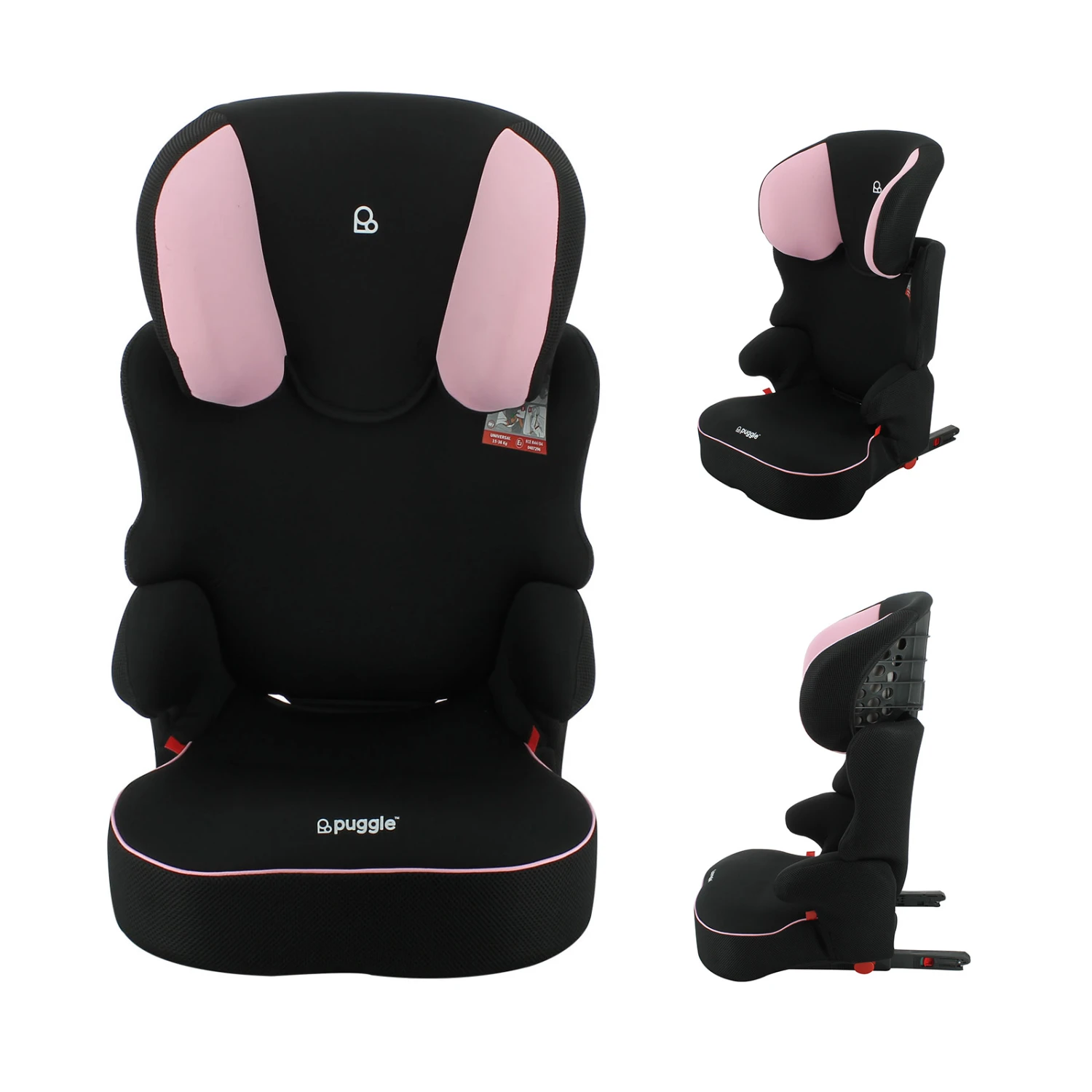 Puggle Elson Safety Plus ISOFIX Group 2/3 Car Seat- Blush Pink 3 Puggle Elson Safety Plus ISOFIX Group 2/3 Car Seat- Blush Pink