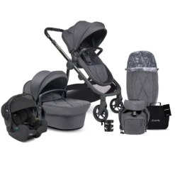 ICandy Orange 3 Complete 13 Piece Travel System Bundle With I-Gemm 3 Car Seat - Dark Slate Marl Phantom