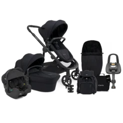 ICandy Orange 3 Complete 14 Piece Travel System Bundle With I-Gemm 3 Car Seat & ISOFIX Base - Black Edition