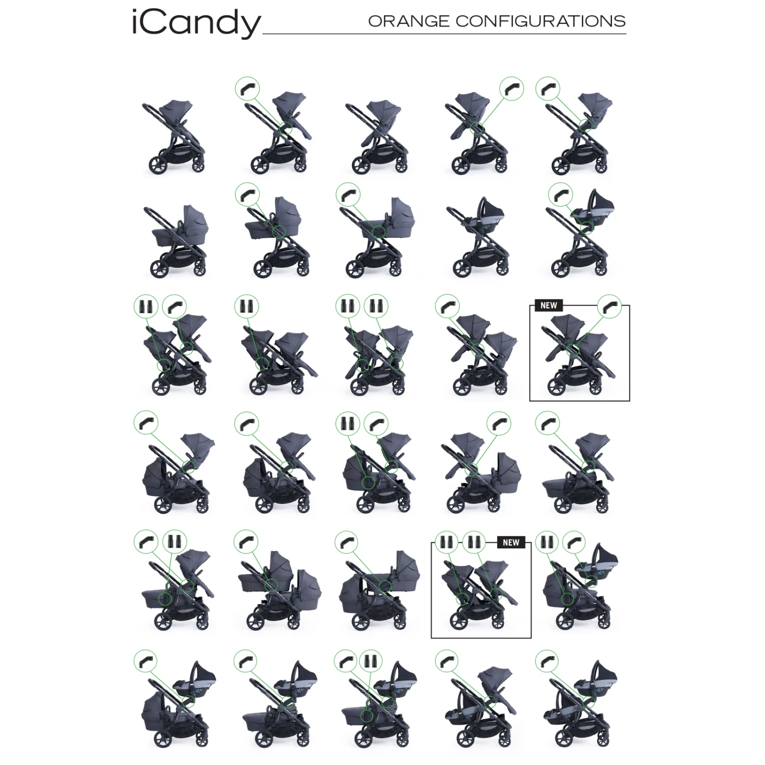 ICandy Orange 3 Double With Cloud Z2 Car Seat Complete 20 Piece Travel System Bundle - Mist Blue Marl Phantom 11 ICandy Orange 3 Double With Cloud Z2 Car Seat Complete 20 Piece Travel System Bundle - Mist Blue Marl Phantom - Image 9