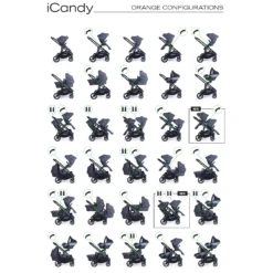 ICandy Orange 3 Double Pushchair & Carrycot Complete 19 Piece Bundle - Dark Slate Marl Phantom 19 ICandy Orange 3 Double Pushchair & Carrycot Complete 19 Piece Bundle - Dark Slate Marl Phantom -Best Baby Sale Store OrangeConfig 9