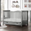 Puggle Prestbury Imperial Luxe Sleigh Cot Bed & Drawer With Mini Uno Essential Spring Cot Bed Mattress - White 140 X 70cm- Grey -Best Baby Sale Store PuggleImperialGreyCotBedSingle Copy
