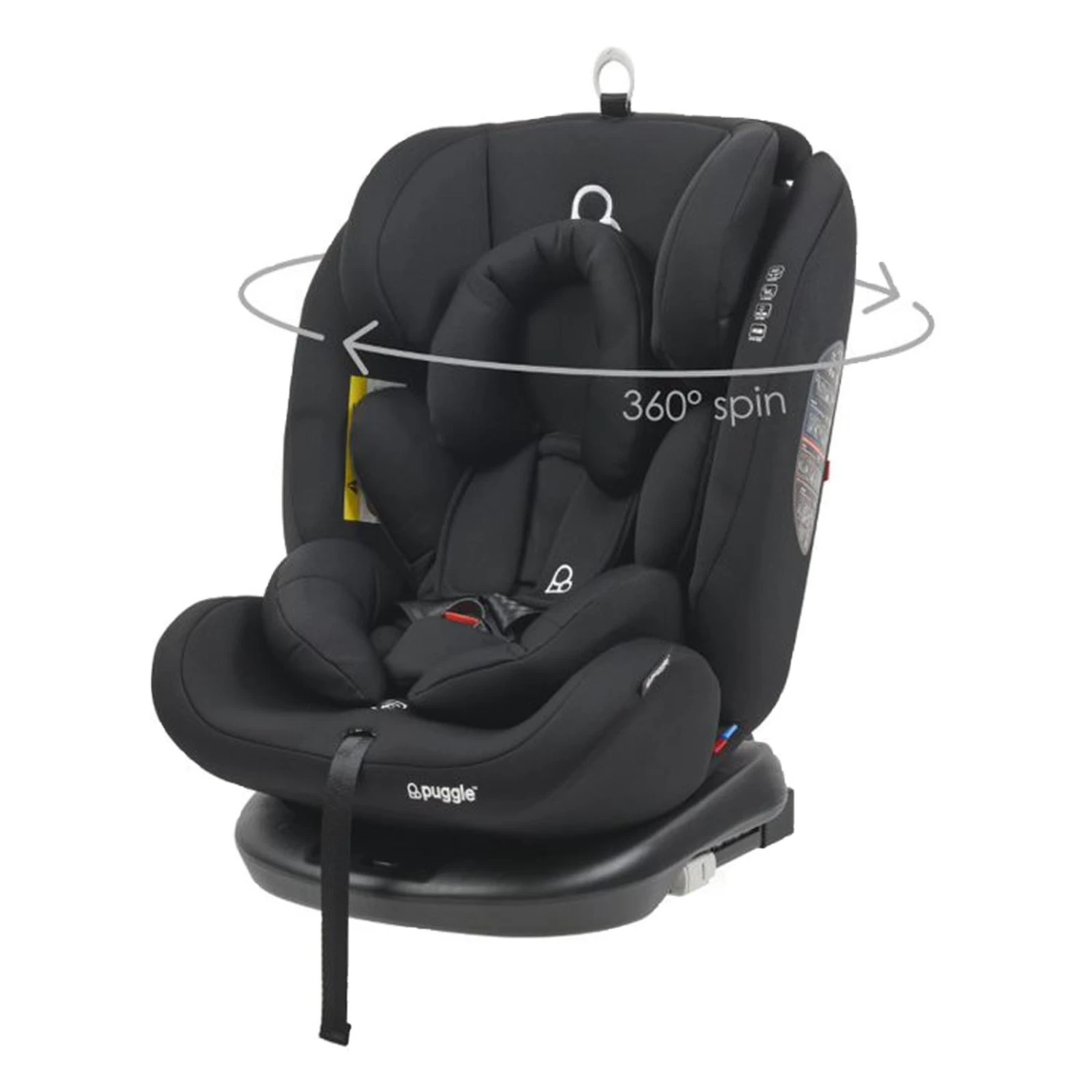 Puggle Lockton 360° Rotate Luxe Group 0+1/2/3 Car Seat - Storm Black 5 Puggle Lockton 360° Rotate Luxe Group 0+1/2/3 Car Seat - Storm Black - Image 3