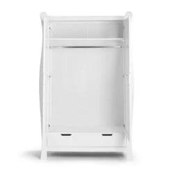 Puggle Prestbury Imperial Luxe Sleigh 6pc Nursery Furniture Set With Drawer & Essential Spring Mattress - White -Best Baby Sale Store PugglePrestburyDoubleWardrobeOpen White