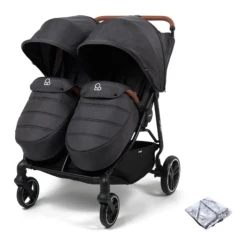 Puggle Urban City Easyfold Twin Double Pushchair - Slate Grey